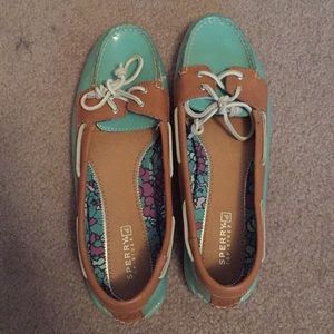 Turquoise Sperry Shoes